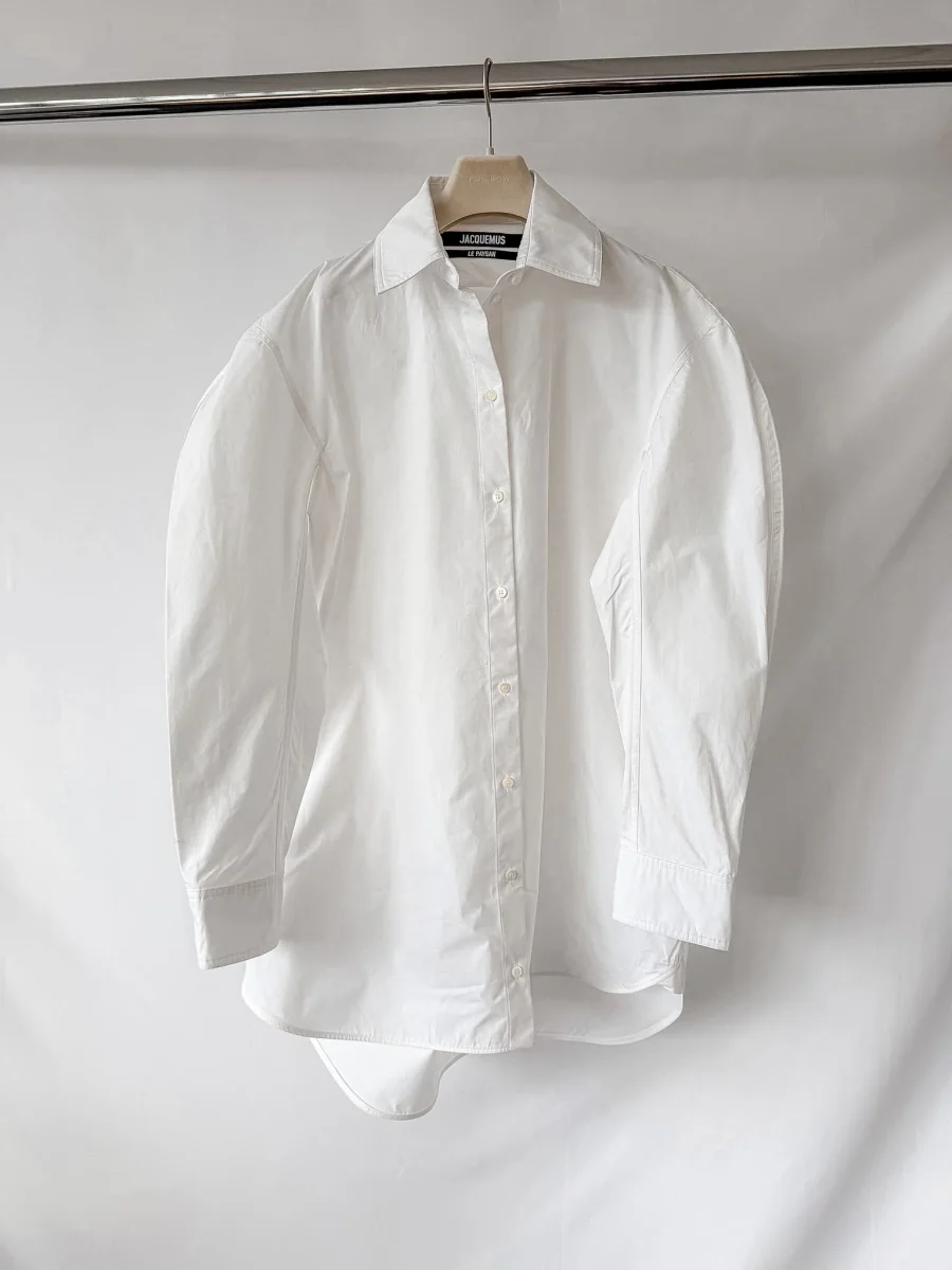 Jacquemus Ovalo White Oversized Shirt Dress - Imagen 3