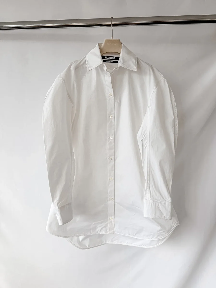 Jacquemus Ovalo White Oversized Shirt Dress - Imagen 8