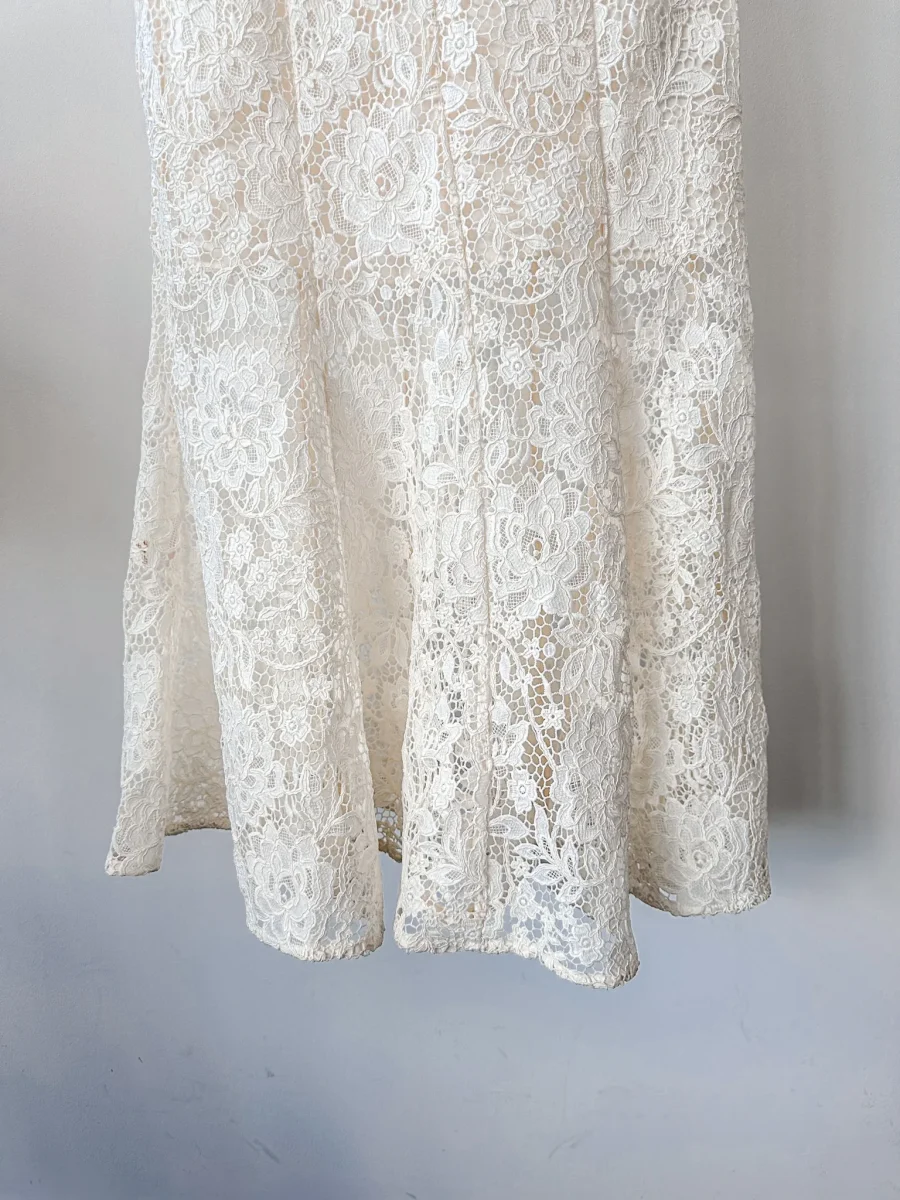 Self-Portrait Cream Lace Diamante Bow Midi Dress - Imagen 9