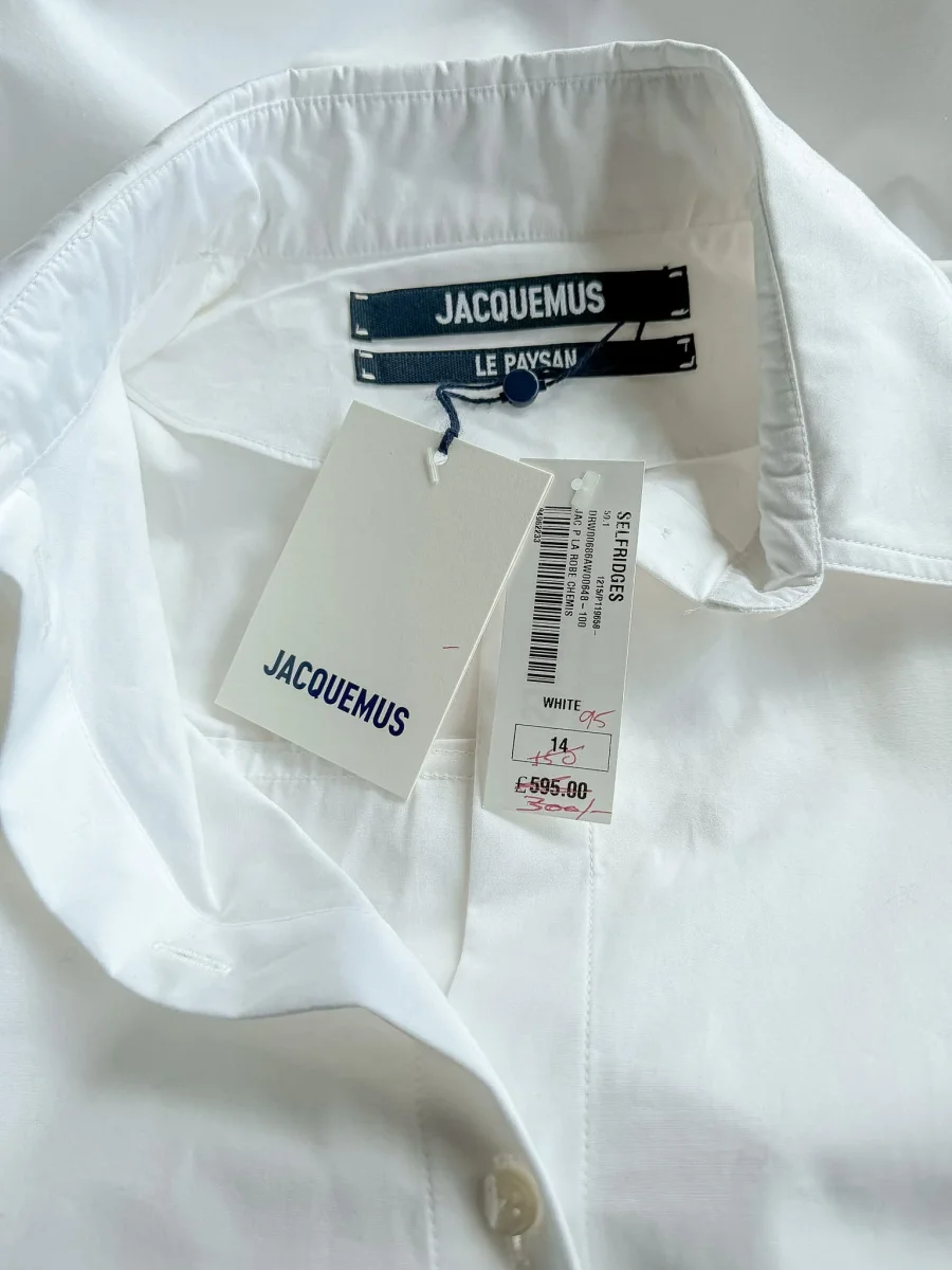 Jacquemus Ovalo White Oversized Shirt Dress - Imagen 4