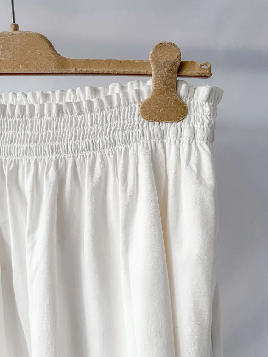 Reformation White Smock Waist Organic Cotton Midi Skirt - Imagen 4