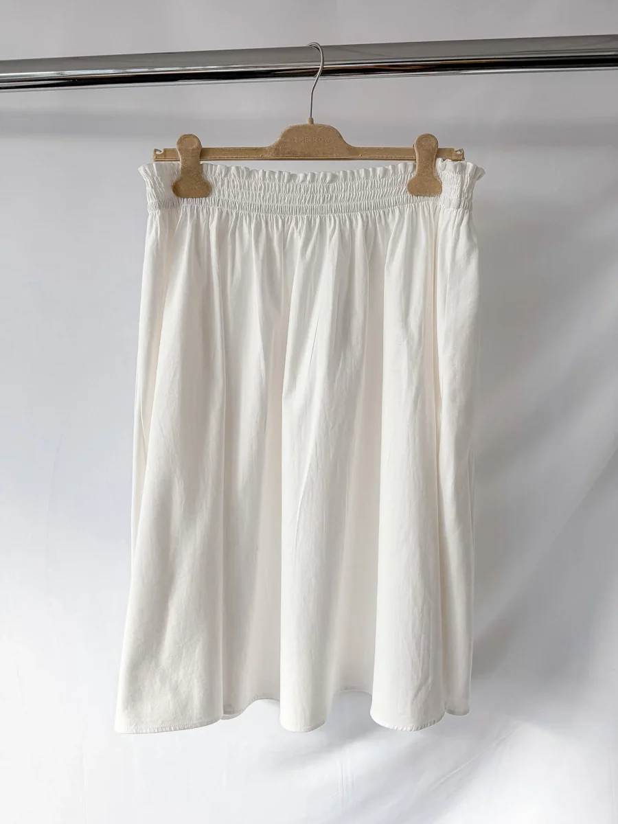 Reformation White Smock Waist Organic Cotton Midi Skirt - Imagen 5