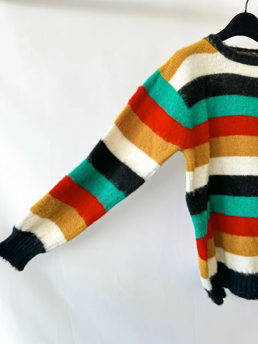 Drake's Shetland Jumper In Multi Coloured Stripe - Imagen 3