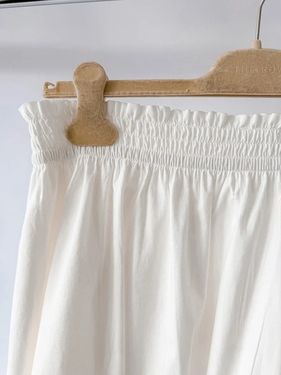Reformation White Smock Waist Organic Cotton Midi Skirt - Imagen 6