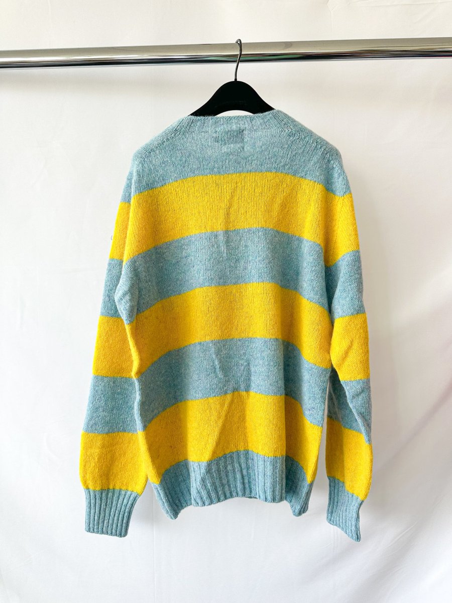 Drake's Shetland Jumper Light Blue Yellow - Imagen 4