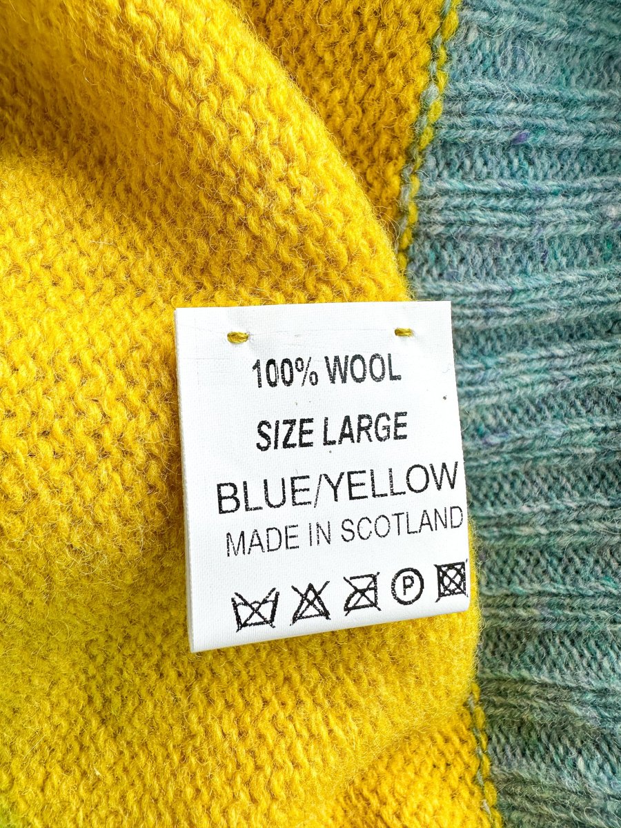 Drake's Shetland Jumper Light Blue Yellow - Imagen 7