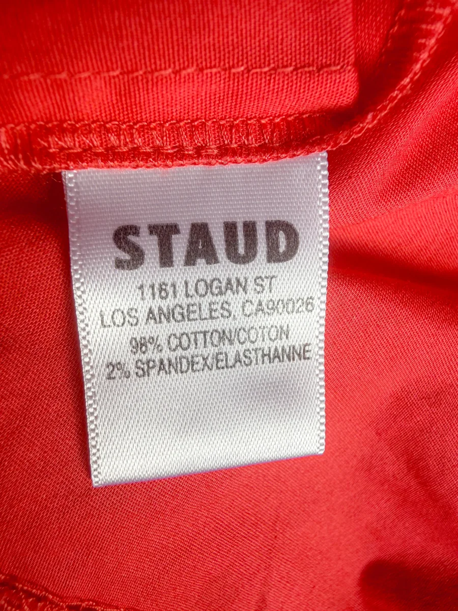 Staud Red Cotton Poplin Tiered Sea Skirt - Imagen 8