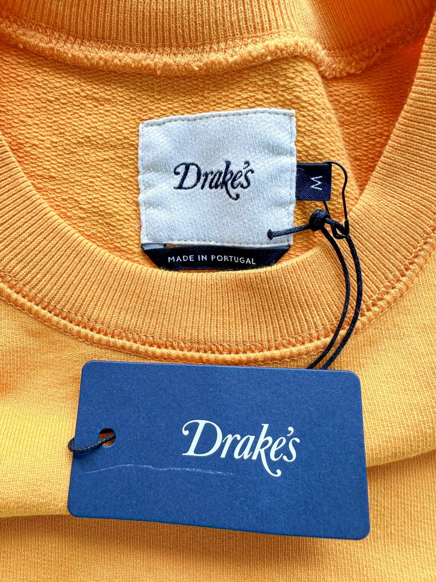 Drake's Mustard Heavy Weight Cotton Sweatshirt - Imagen 8
