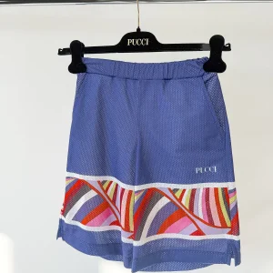 Pucci Kids Purple Printed Mesh Shorts