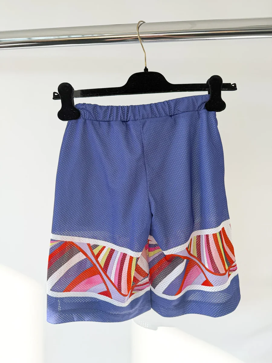 Pucci Kids Purple Printed Mesh Shorts - Imagen 6