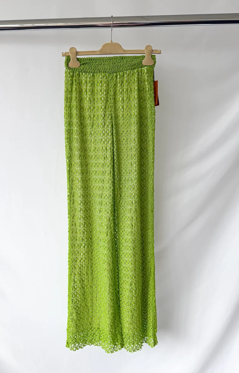 Missoni Green Crochet Knit Beach Trousers