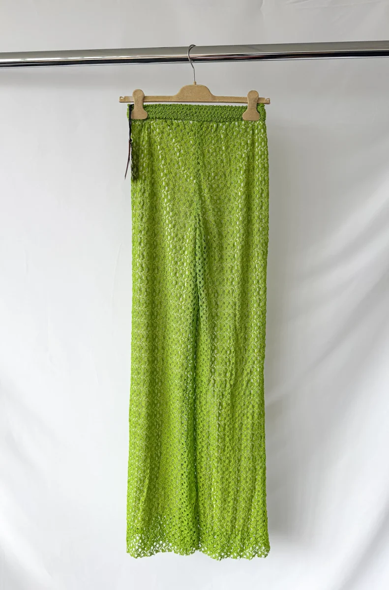 Missoni Green Crochet Knit Beach Trousers - Imagen 5