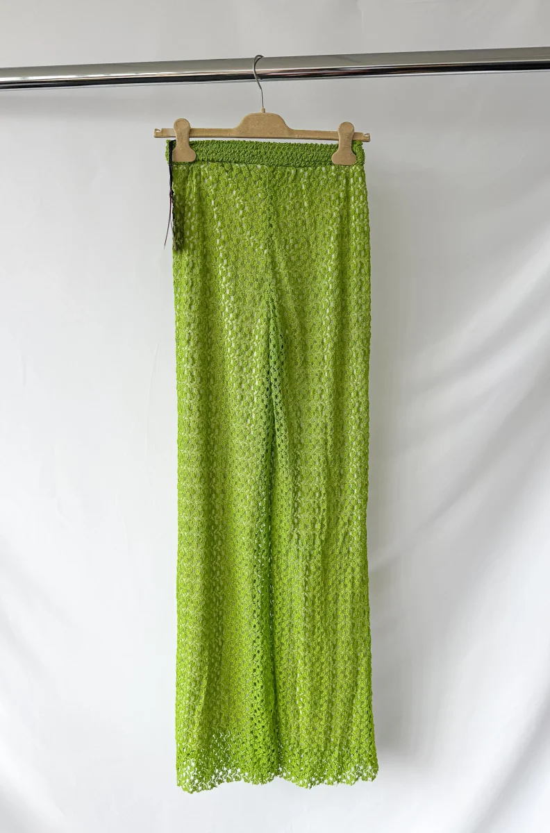 Missoni Green Crochet Knit Beach Trousers - Imagen 6
