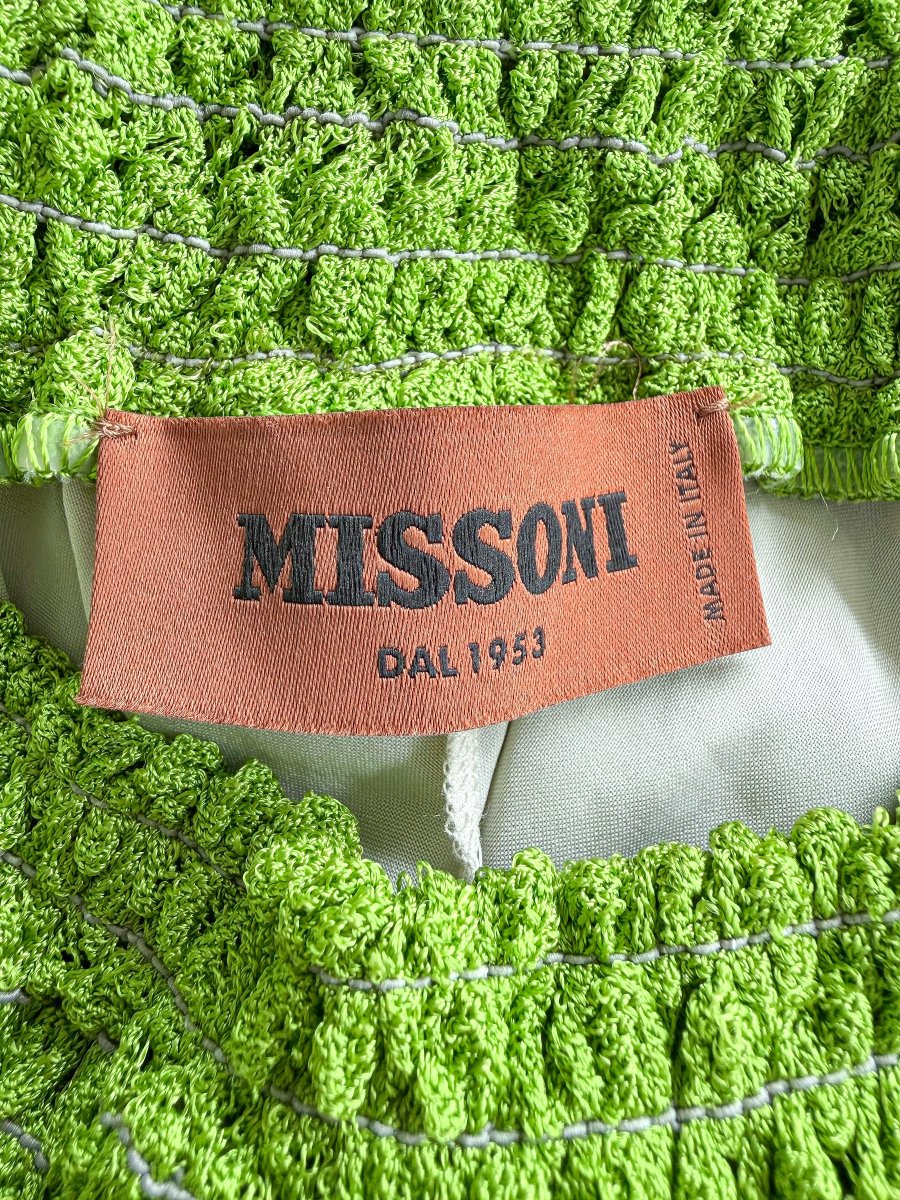 Missoni Green Crochet Knit Beach Trousers - Imagen 9