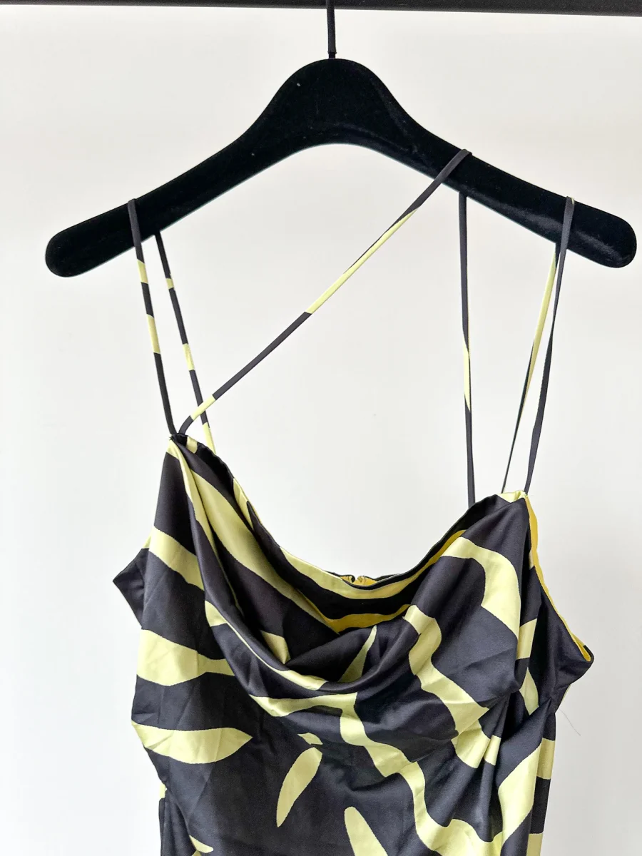 De La Vali Frisco Spaghetti Strap Tiger Black Neon Mini Dress - Imagen 7