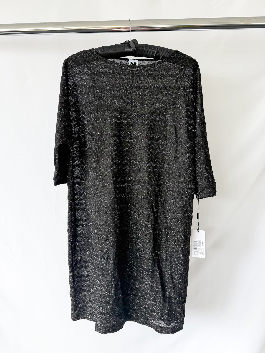 M Missoni Black Zigzag Knit Dress - Imagen 2
