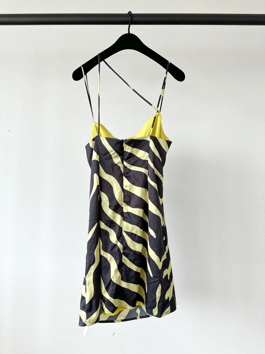 De La Vali Frisco Spaghetti Strap Tiger Black Neon Mini Dress - Imagen 4