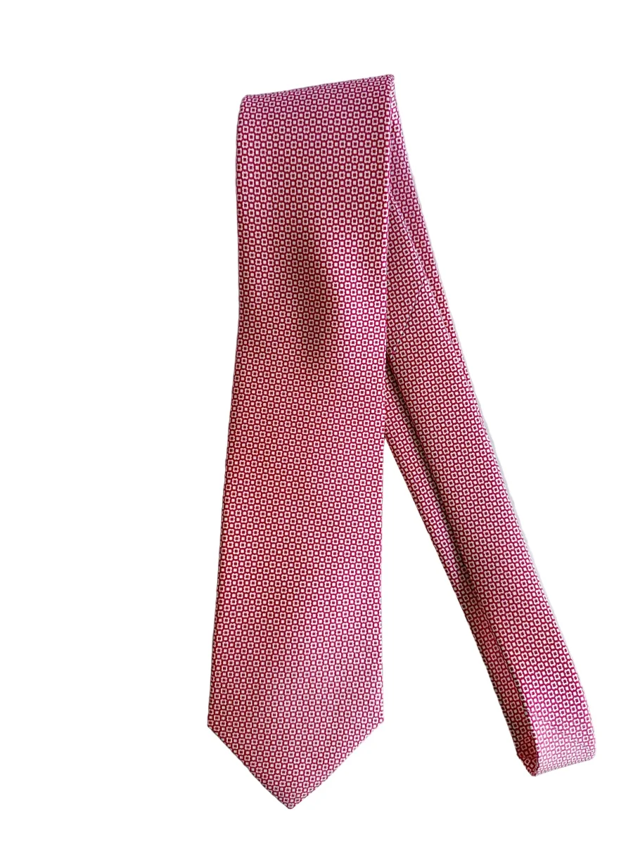 Drake's Pink White Floral Silk Tie - Imagen 3