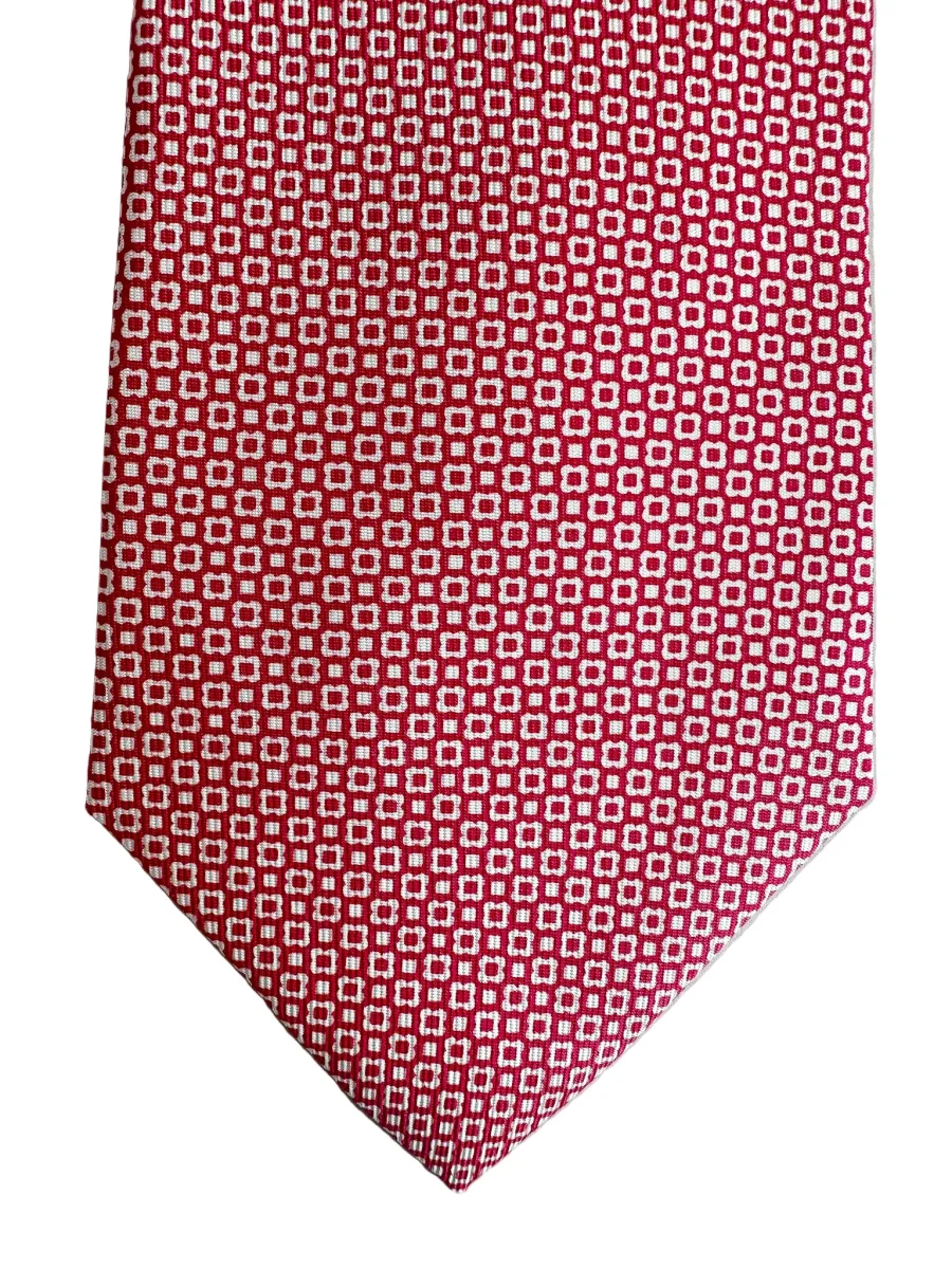 Drake's Pink White Floral Silk Tie - Imagen 4