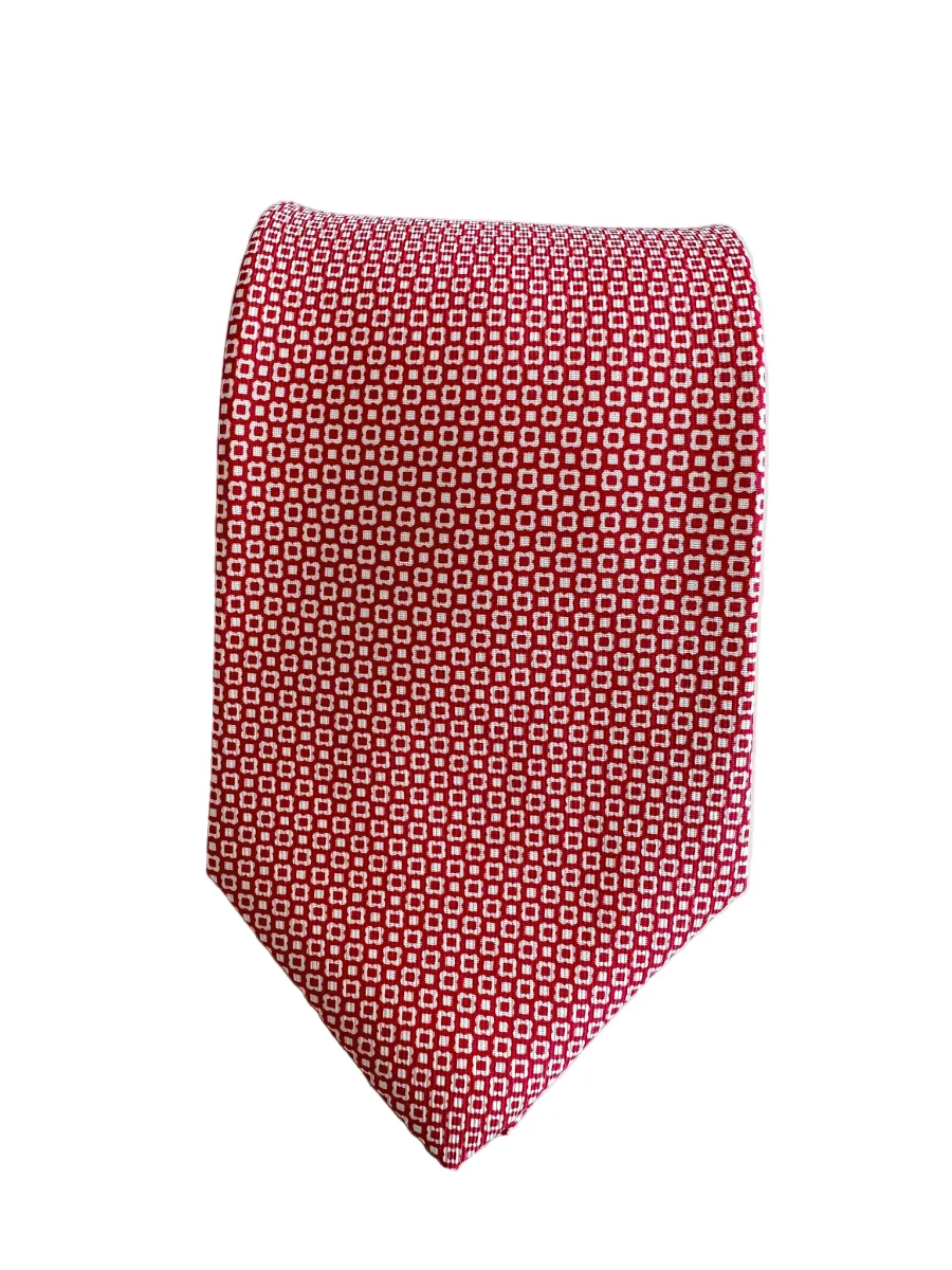 Drake's Pink White Floral Silk Tie - Imagen 5