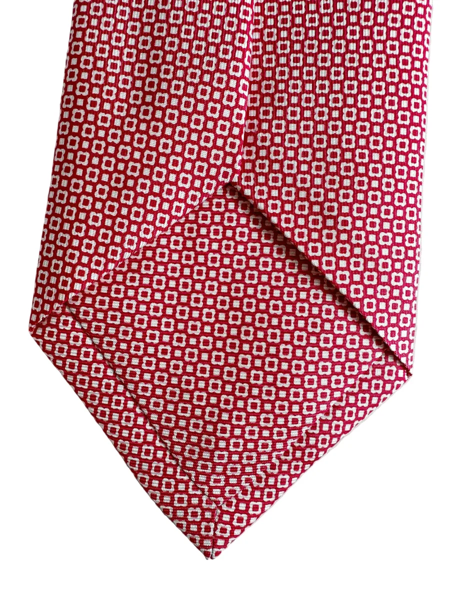 Drake's Pink White Floral Silk Tie - Imagen 6