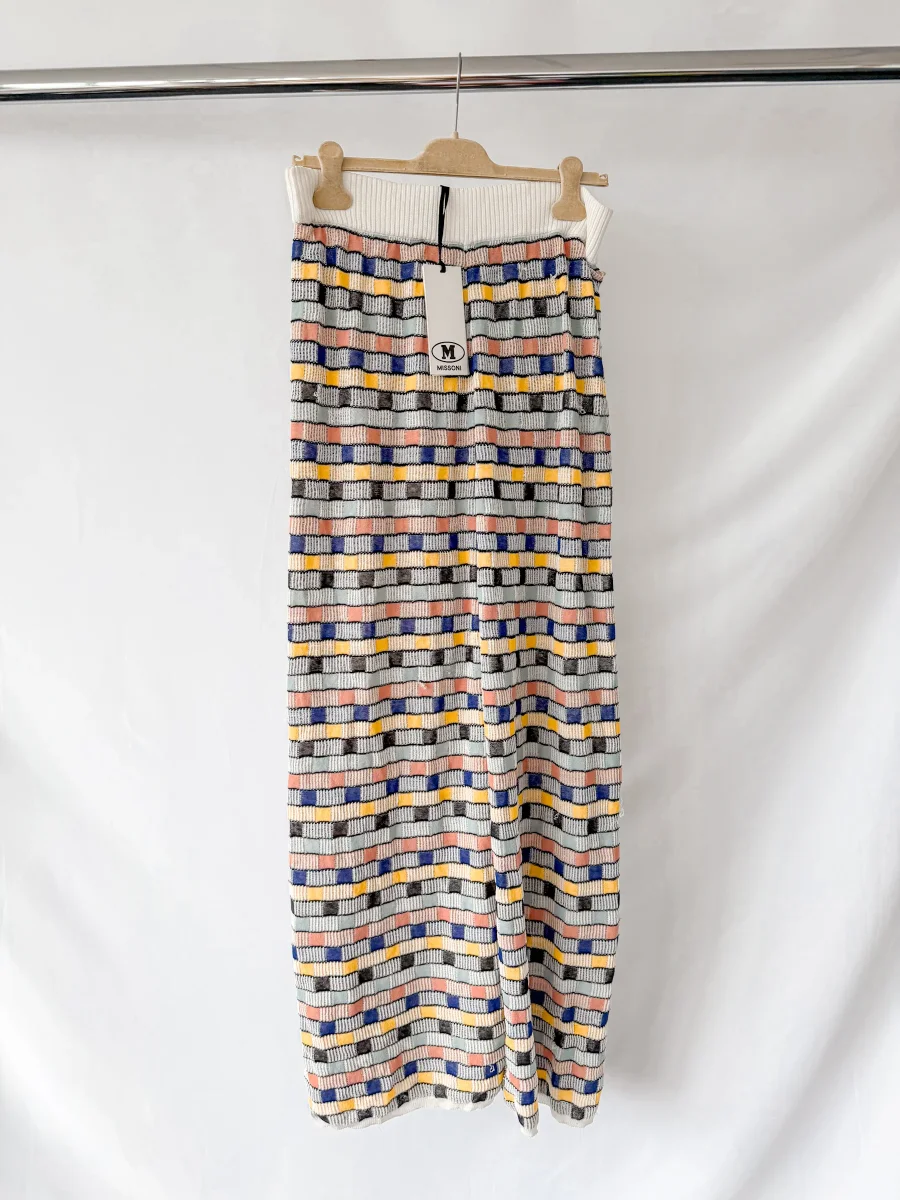 M Missoni Intarsia Knit Lined Wide Beach Trousers