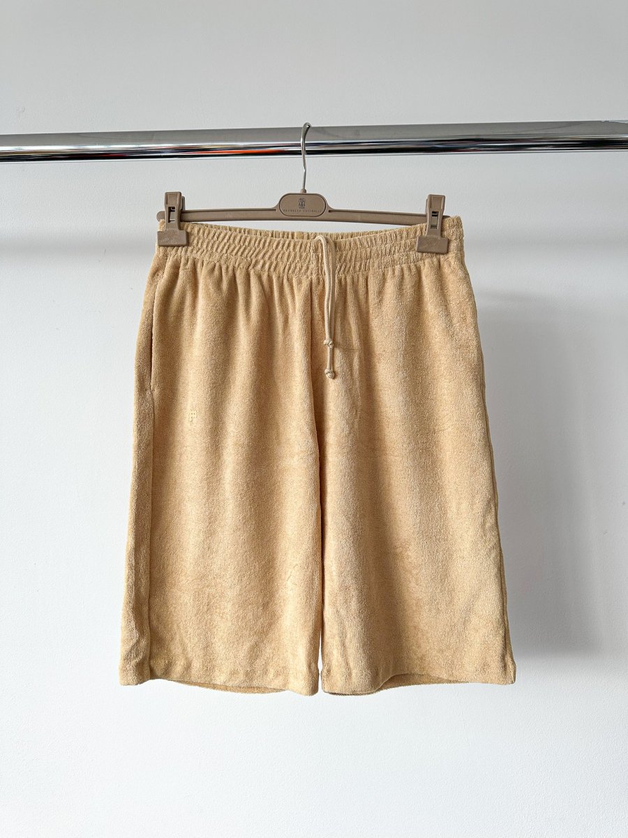 Pangaia Terry Cloth Toweling Beige Long Shorts - Imagen 4