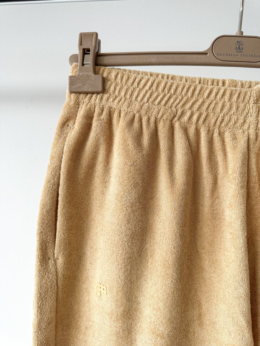 Pangaia Terry Cloth Toweling Beige Long Shorts - Imagen 7