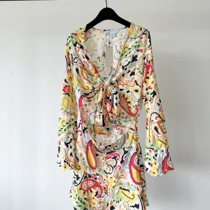 Never Fully Dressed Wrap From Cut-Out Paisley Belle 70s Retro Colourful Playsuit