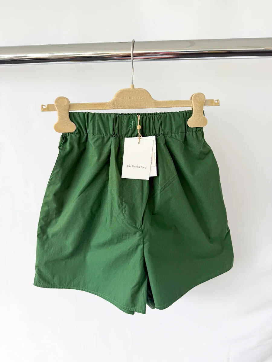 The Frankie Shop Hunter Green Lui Cotton Boxer Shorts - Imagen 3