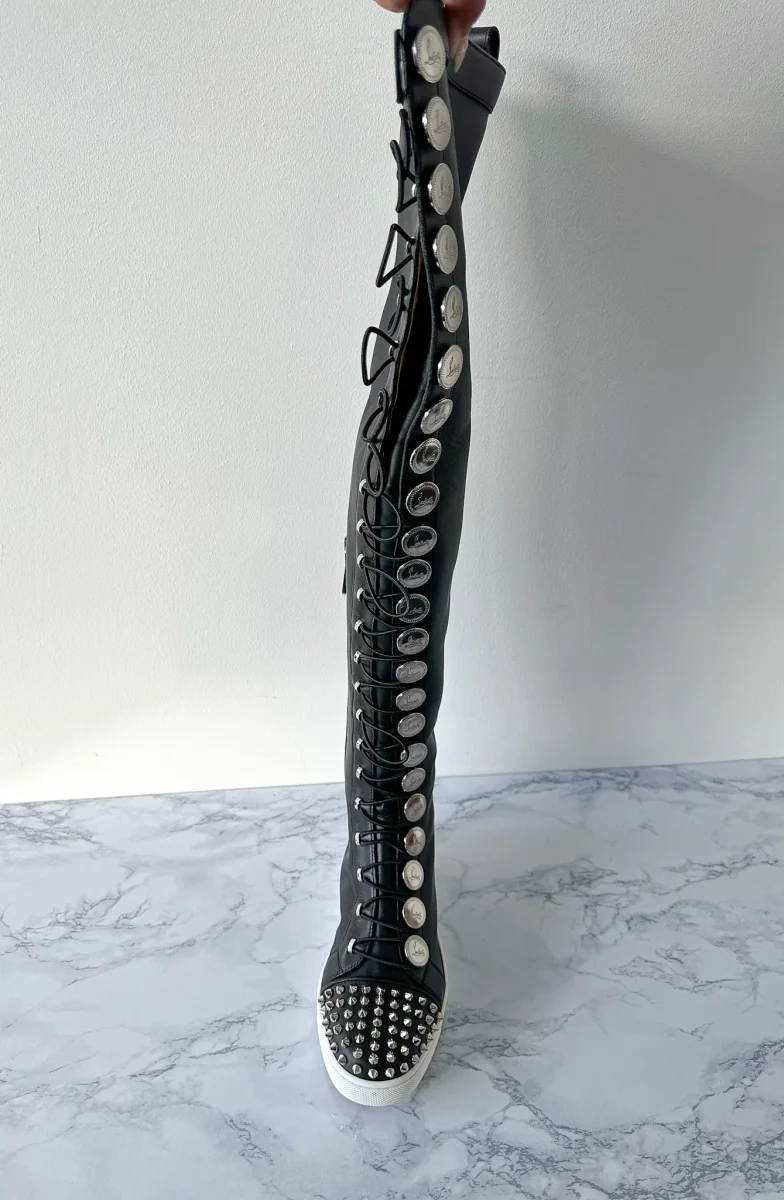 CHRISTIAN LOUBOUTIN BUCHETTA SPIKE TOE LACE UP BOOTS (EU 36) - Imagen 7