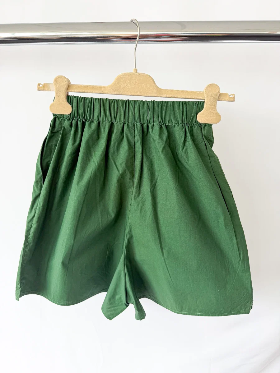 The Frankie Shop Hunter Green Lui Cotton Boxer Shorts - Imagen 6
