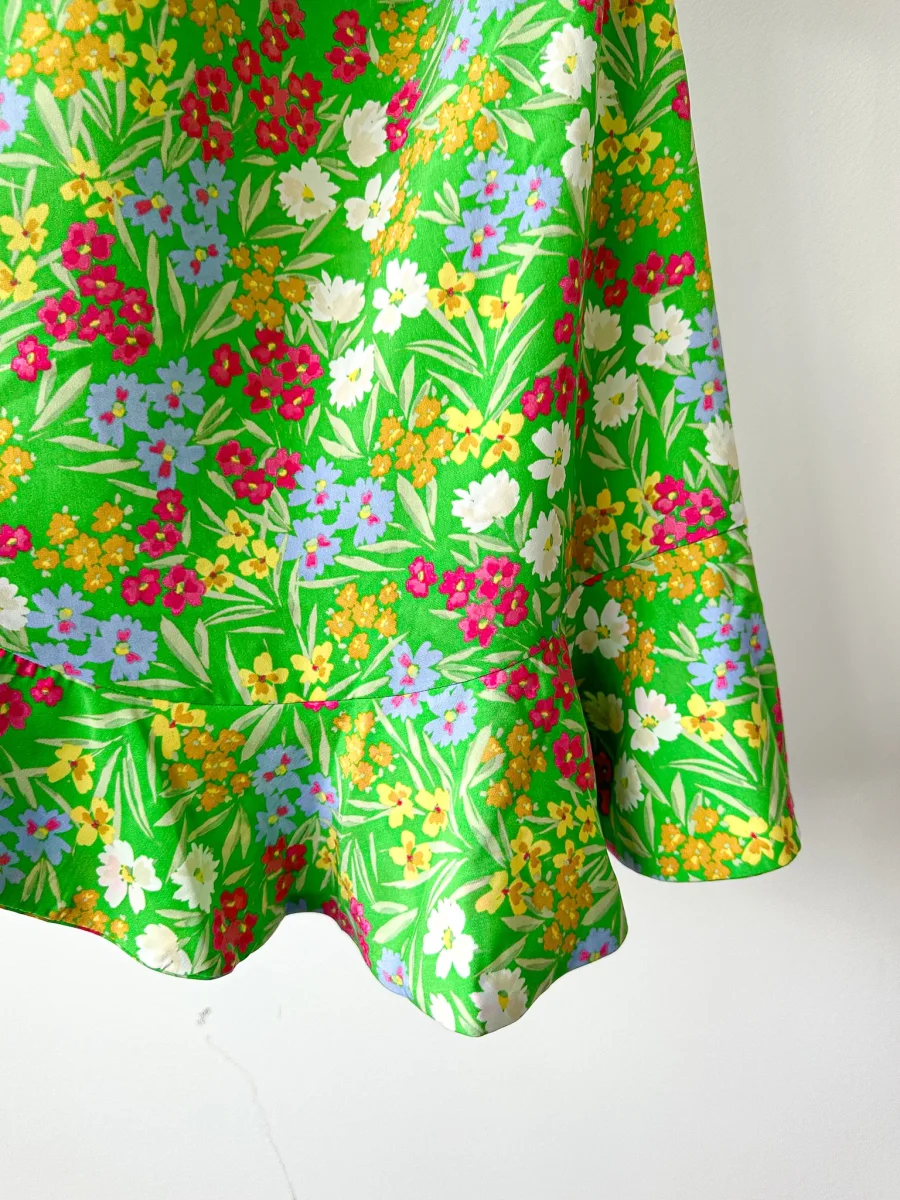 Never Fully Dressed Green Floral Wrap Style Forget Me Not Mini Dress - Imagen 6