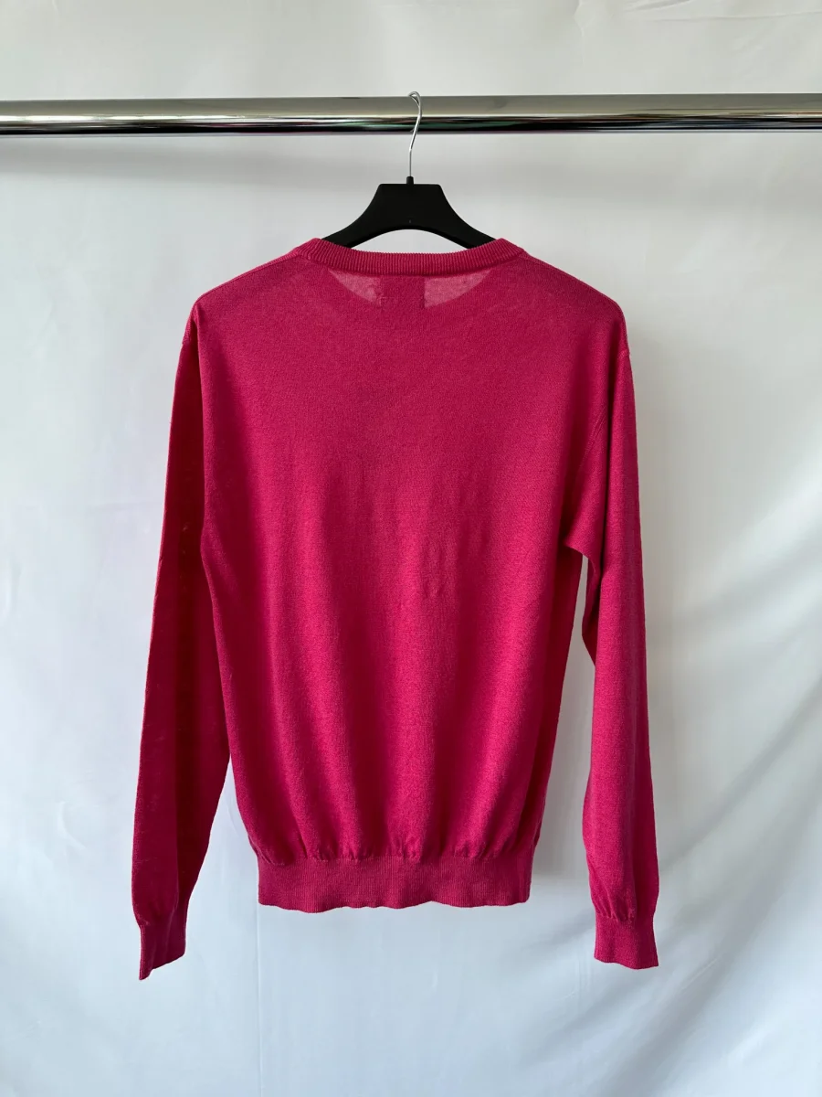Drake's Linen Cotton Blend Lightweight Sweater In Pink - Imagen 3
