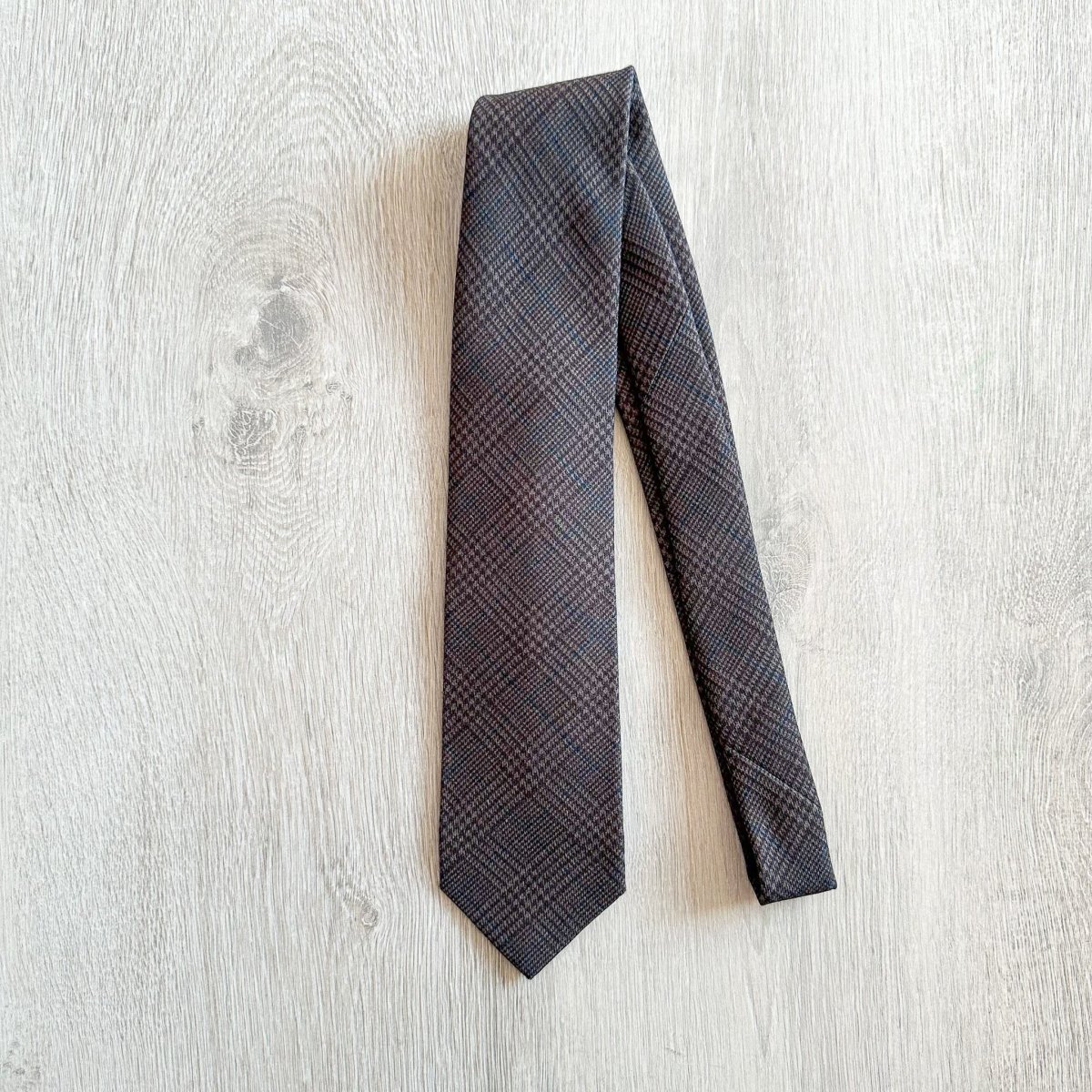 Drake's X Kingsman Prince Of Wales Check Dark Grey Wool Tie - Imagen 2