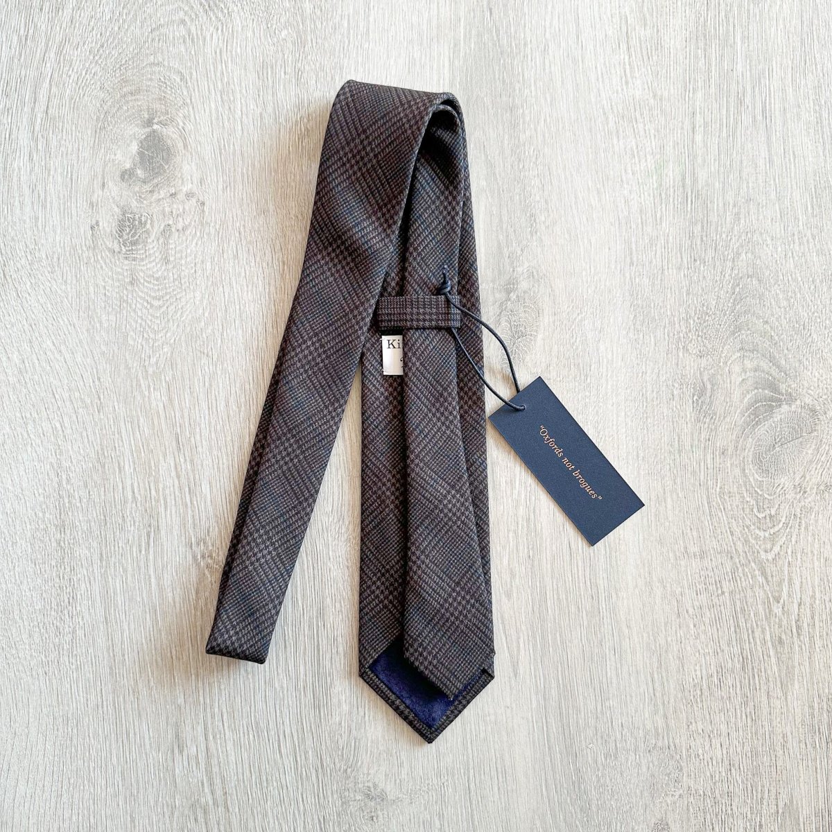Drake's X Kingsman Prince Of Wales Check Dark Grey Wool Tie - Imagen 3
