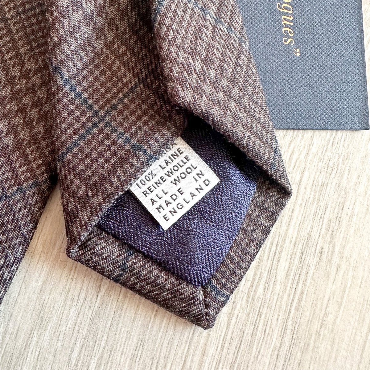 Drake's X Kingsman Prince Of Wales Check Dark Grey Wool Tie - Imagen 7