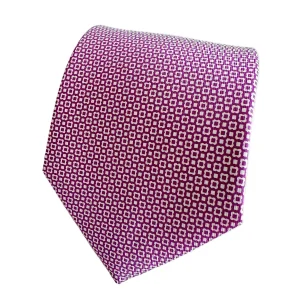 Drake's Purple White Floral Silk Tie