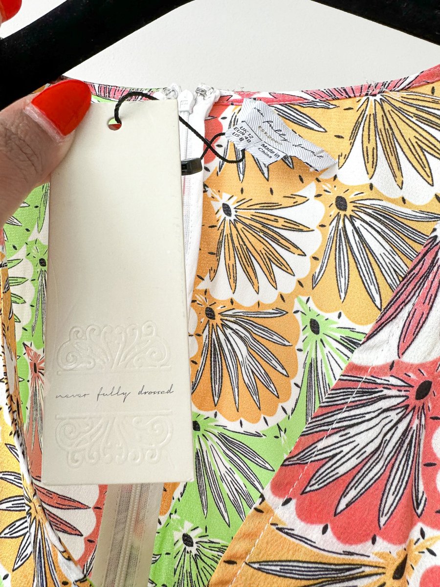 Never Fully Dressed Pastel Multicolour Deco Print Mini Dress - Imagen 4