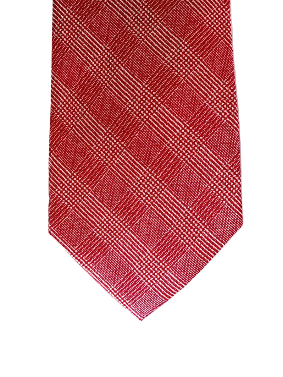 Drake's Pink Checked Silk Tie - Imagen 4