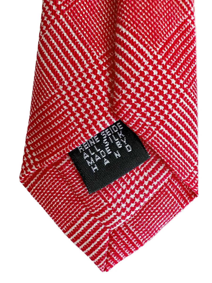 Drake's Pink Checked Silk Tie - Imagen 7
