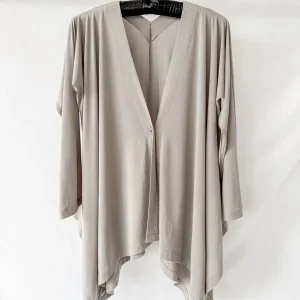 Issey Miyake Grey Asymmetrical V-Neck Cardigan