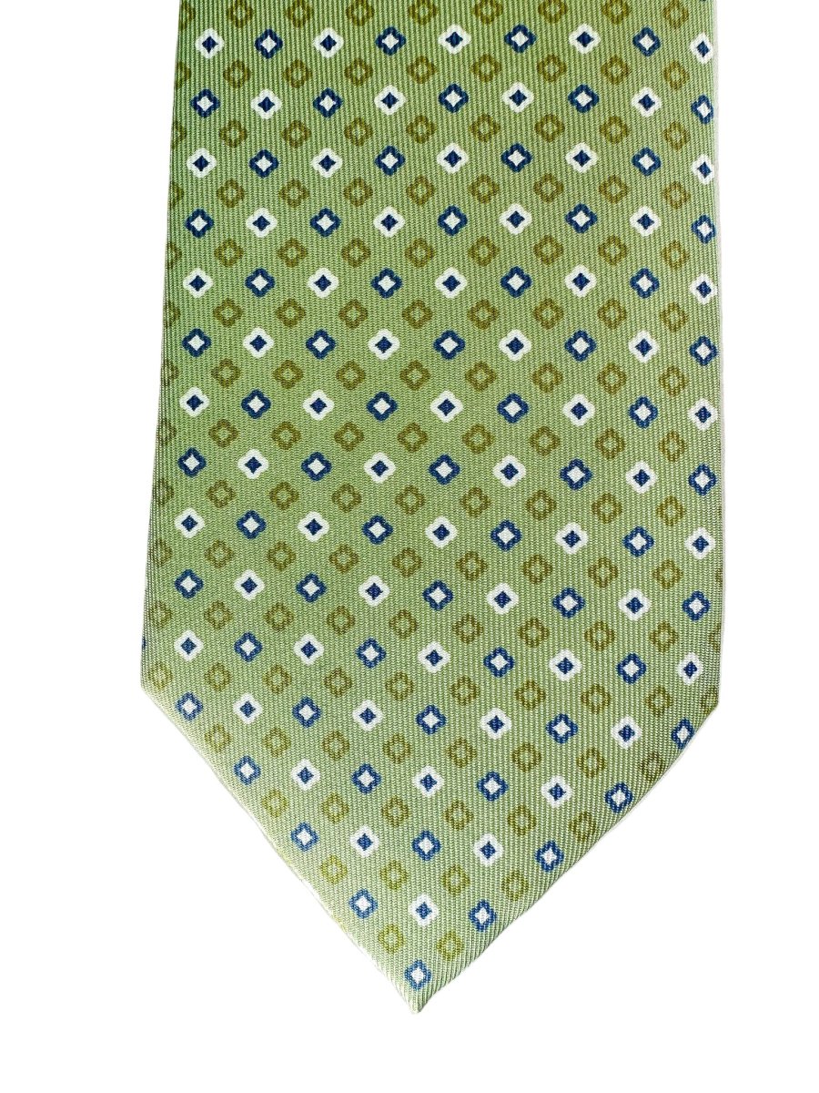 Drake's Green Diamond Print Silk Tie - Imagen 4
