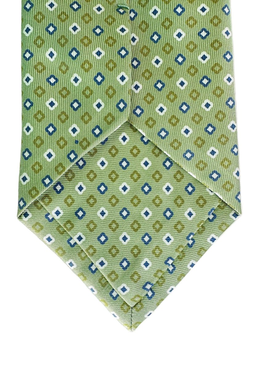 Drake's Green Diamond Print Silk Tie - Imagen 5