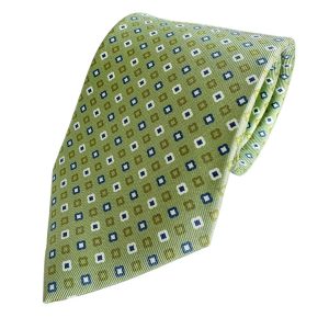 Drake's Green Diamond Print Silk Tie