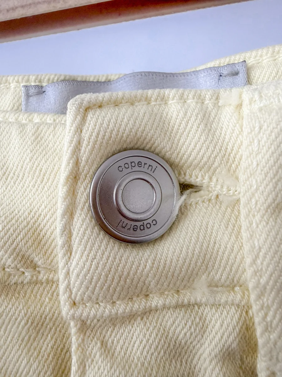 Coperni Light Yellow Trapeze Denim Mini Skirt - Imagen 5