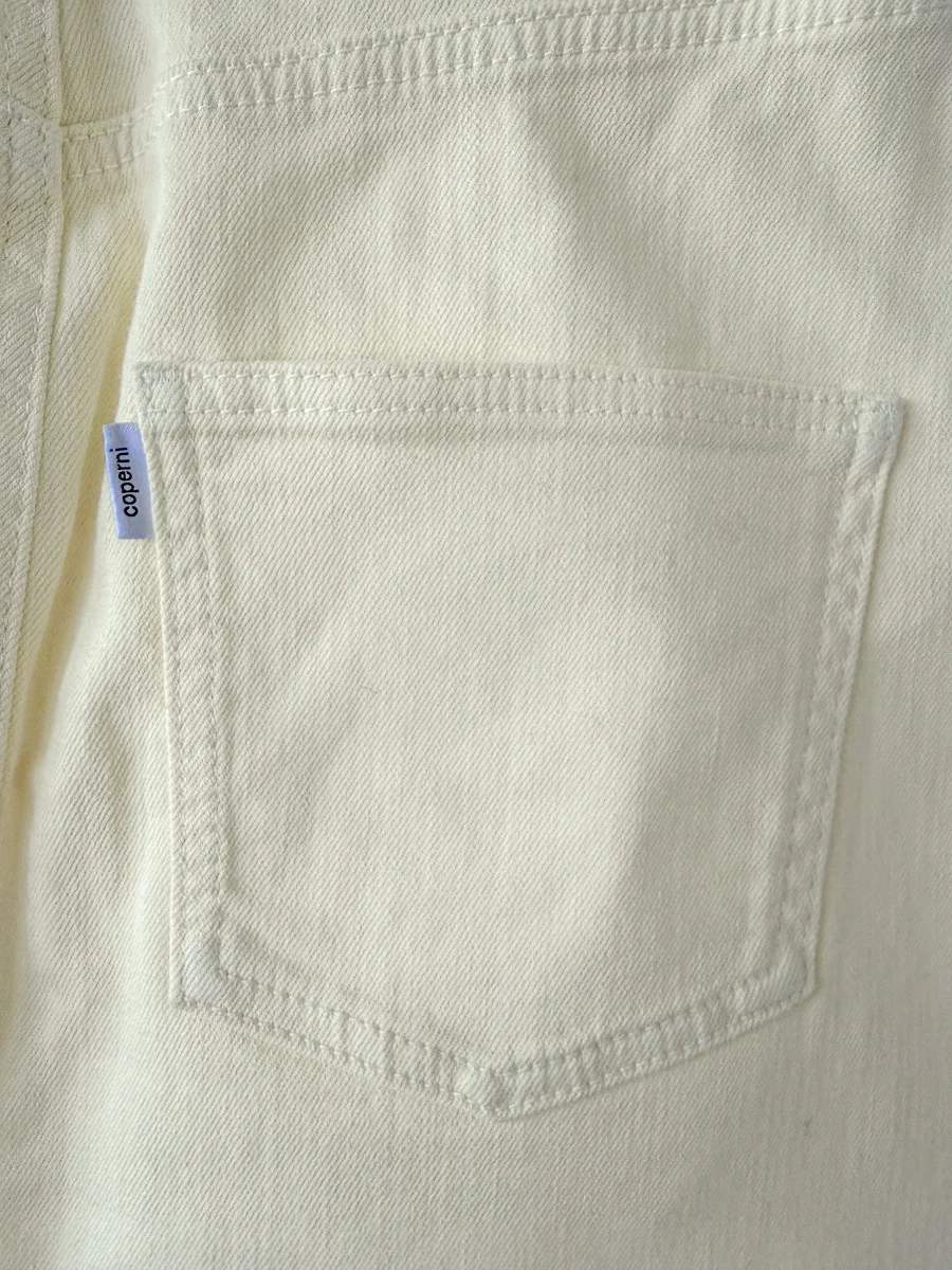 Coperni Light Yellow Trapeze Denim Mini Skirt - Imagen 7