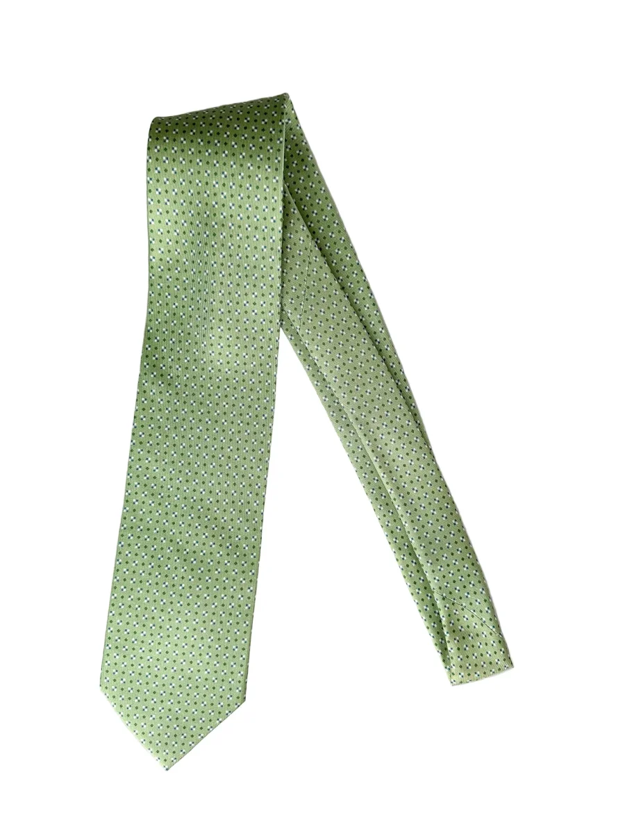 Drake's Green Diamond Dot Silk Tie - Imagen 3