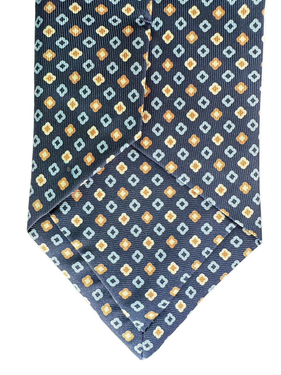 Drake's Floral Diamond Navy Silk Tie - Imagen 6