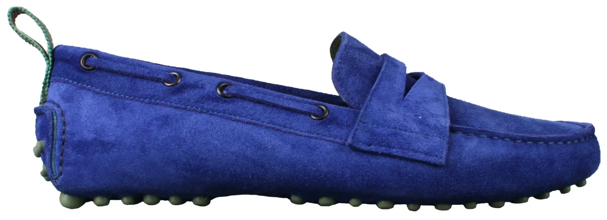 Pal Zileri Blue Suede Car Driving Loafer Shoes - Imagen 4